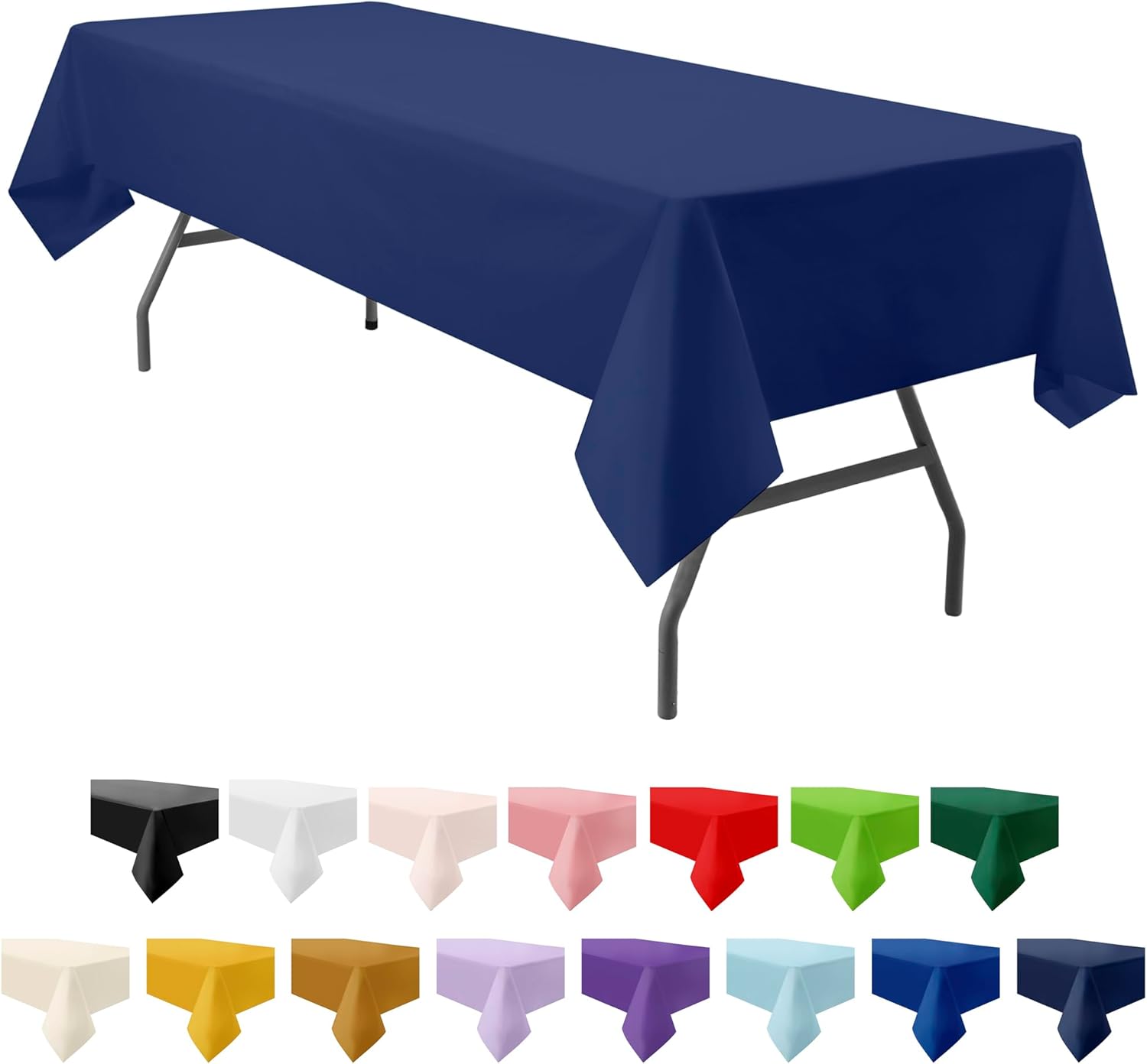 3-Pack Premium Plastic Navy Blue Tablecloths 54x108 Inch for Parties
