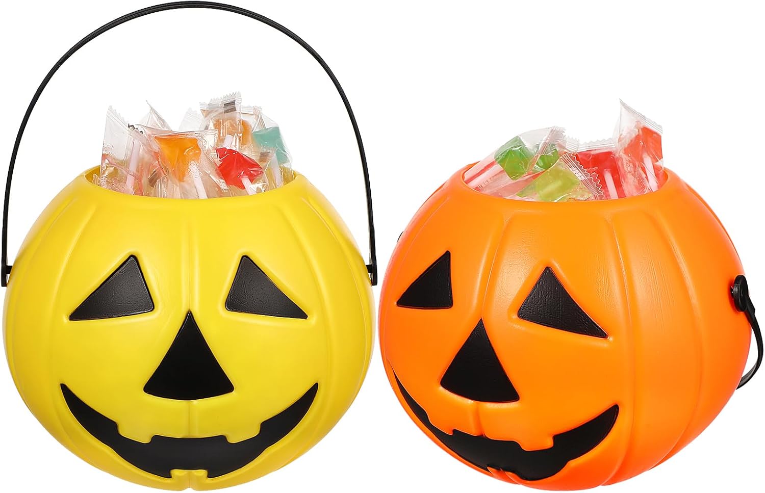 Didiseaon 2Pcs Pumpkin Candy Bucket Halloween Decor