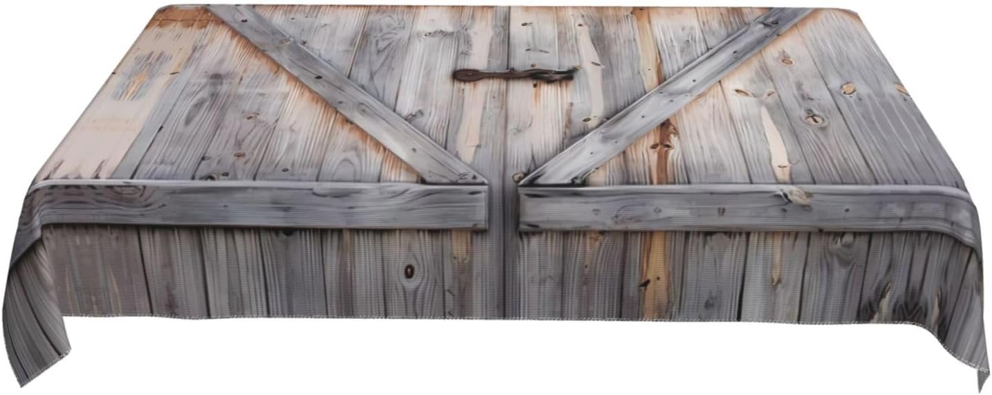 Country Barn Wood Door Print Tablecloth - Classic Decor for Dining Tables