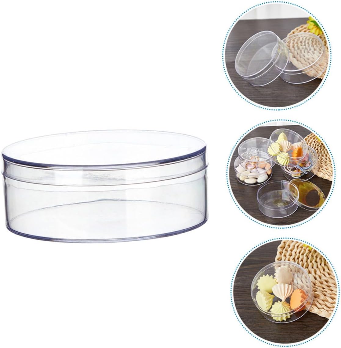 VALICLUD 6pcs Round Candy Storage Box Lid Treat Organizer for Pills and Tiny Jewelry