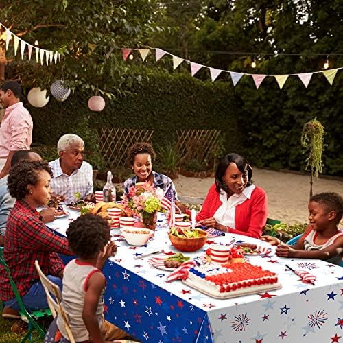 3 Pack Patriotic Tablecloths for 4th of July Party Decor