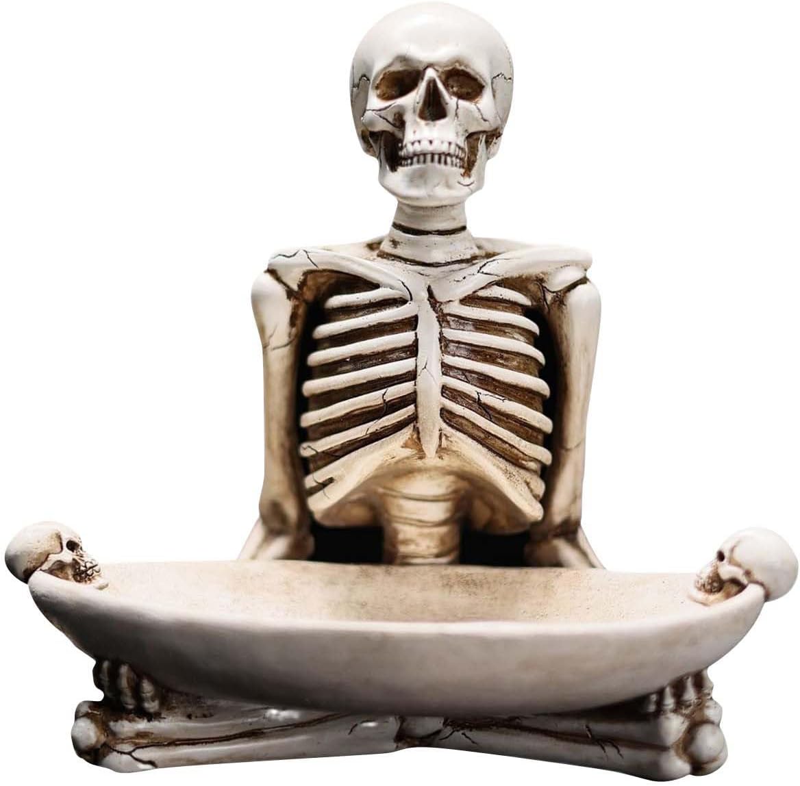 Halloween Candy Bowls with White Skull and Ghost Design
