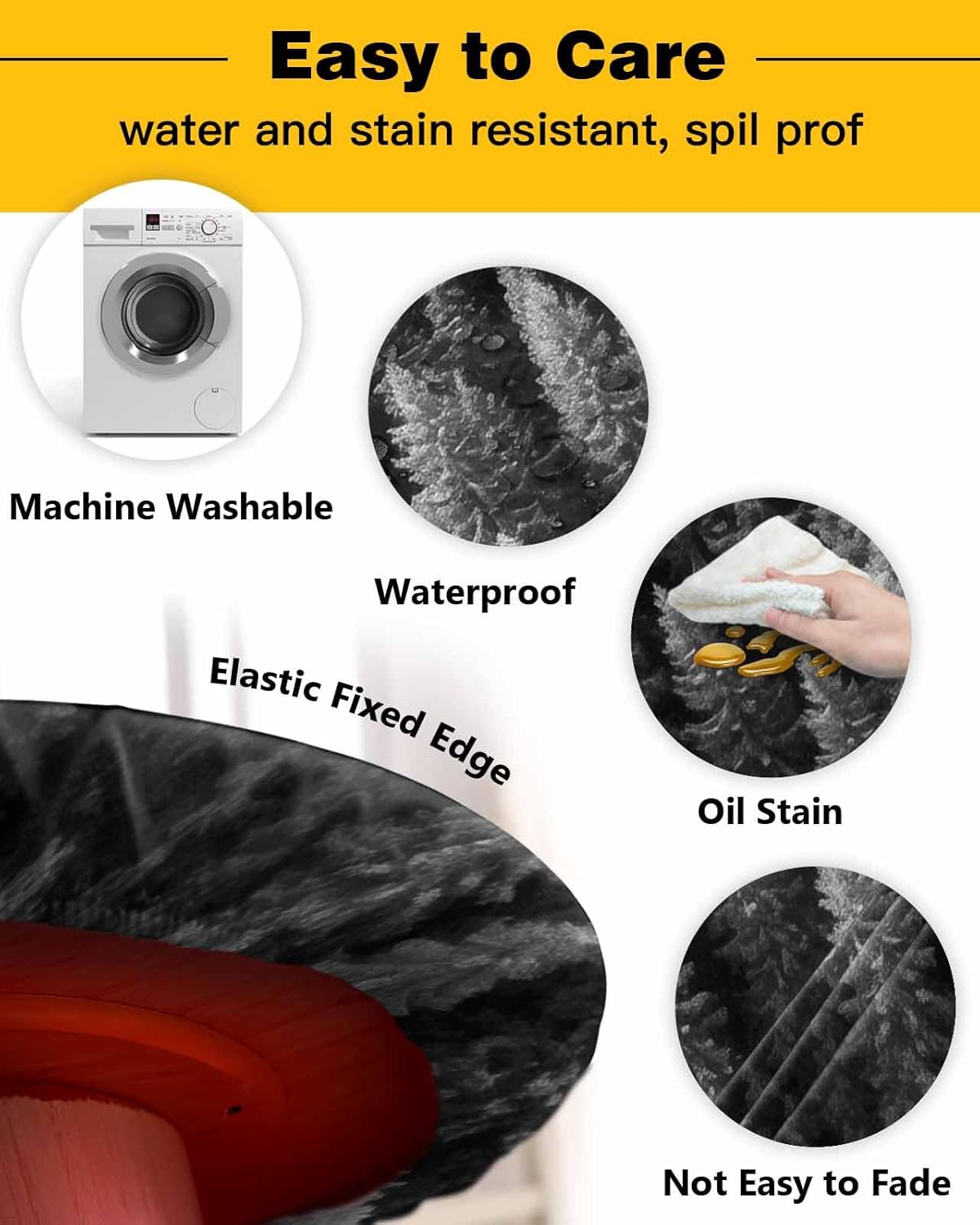 ZOE GARDEN Trees Forest Round Waterproof Table Cover