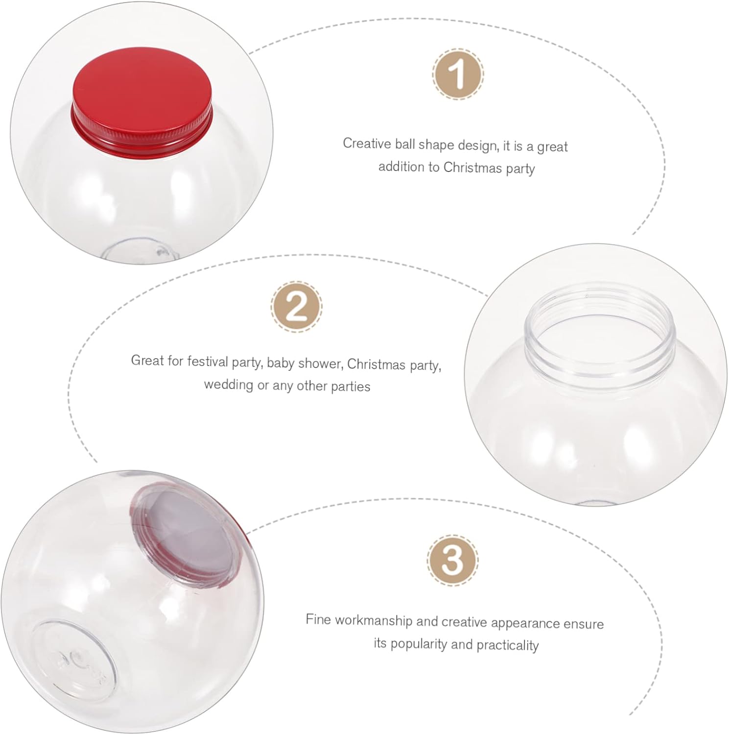 5pcs Shaped Candy Jars for Christmas Parties and Celebrations