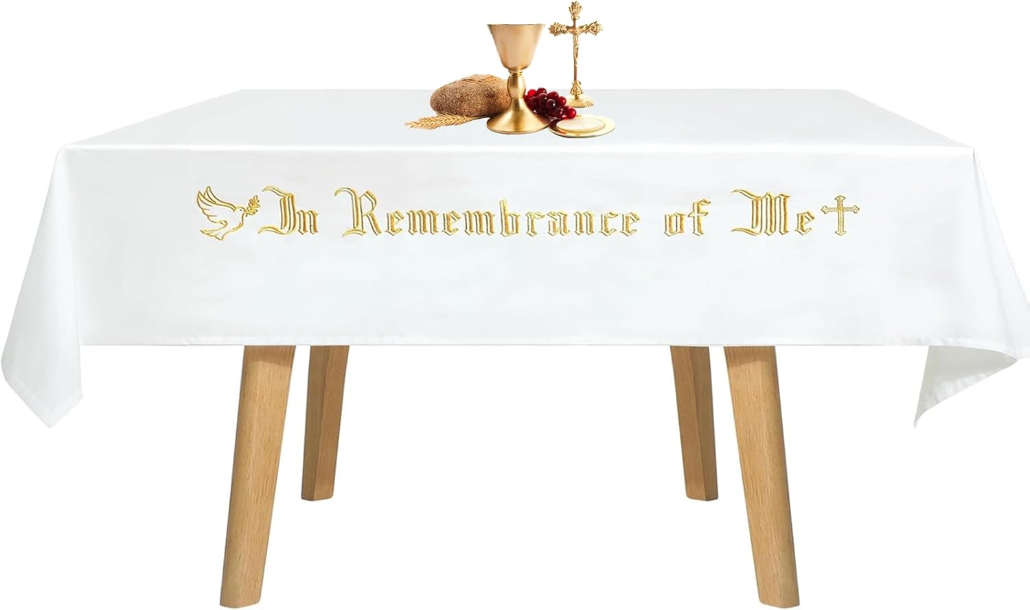 Gold Embroidery Communion Table Cloth Cover 882x52 in