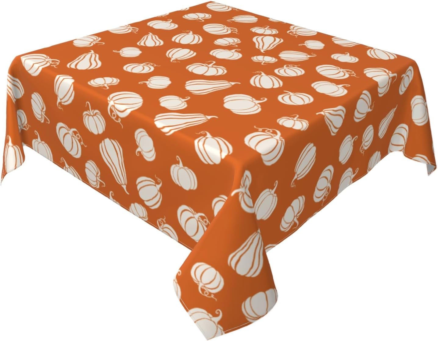 Lvhompro Fall Pumpkin Tablecloth 54x54 Inch Square White