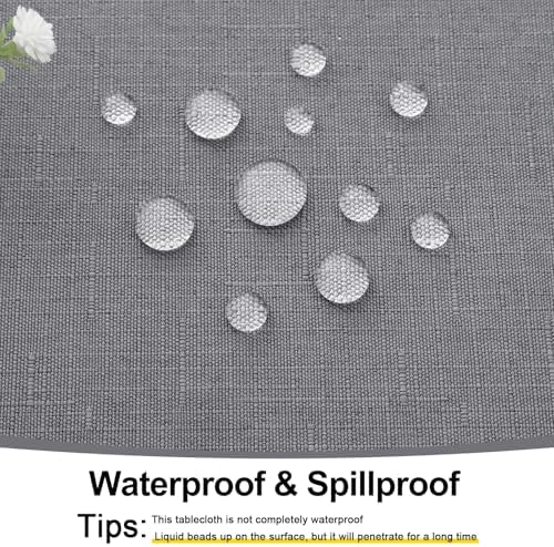 Smiry Waterproof Linen Tablecloth 60x84 Grey