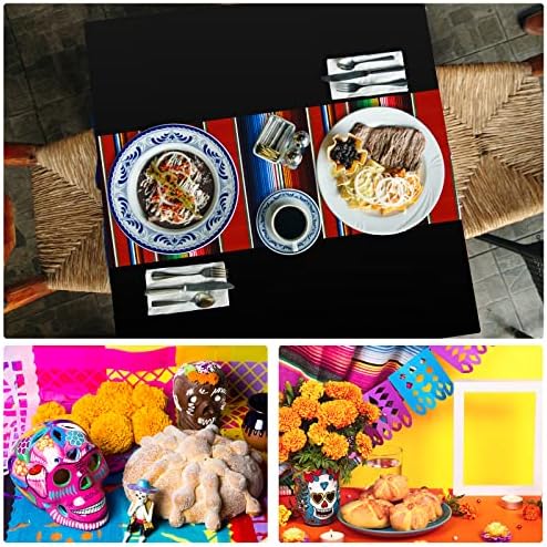 Oudain 6 Pcs Mexican Striped Tablecloth