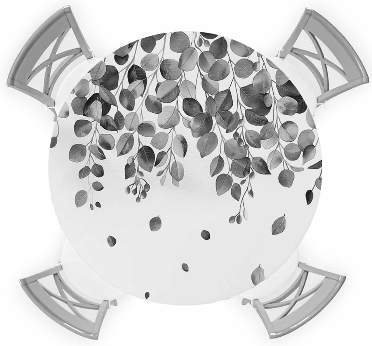 ZOE GARDEN Eucalyptus Grey Round Waterproof Table Cover