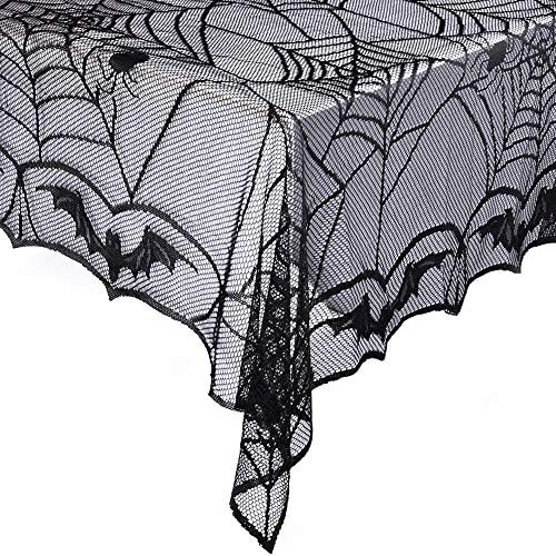 eZAKKA Halloween Table Cloth Black 48x96 Inch Rectangle