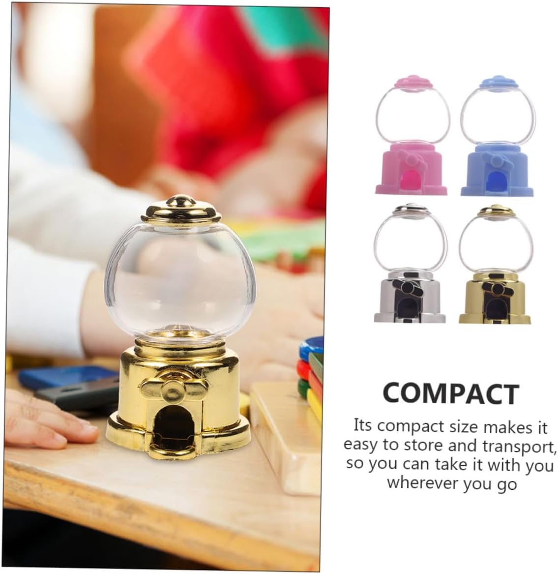 4pcs Manual Gumball Machine Candy Dispenser Retro Decor Fun Desktop Containers for Parties