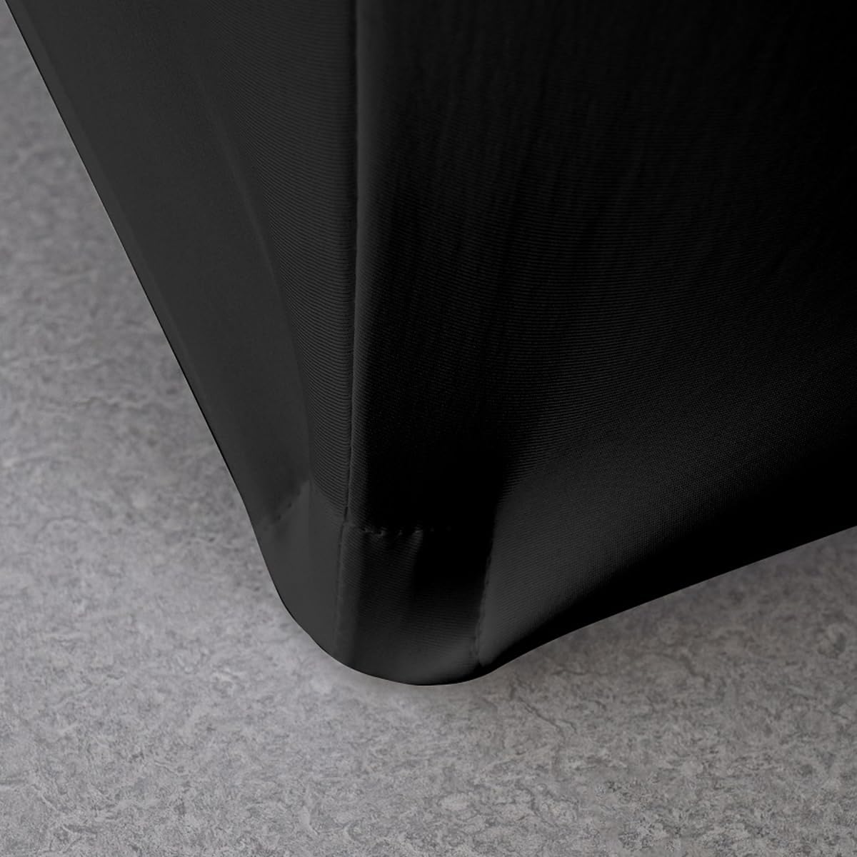 2 Pack 6FT Black Spandex Tablecloth for Rectangular Tables