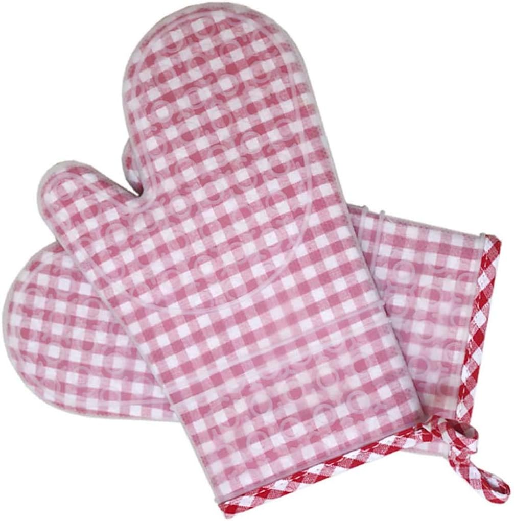 Ebru Silicone Oven Mitts Set of 2 Heat Resistant Kitchen Gloves