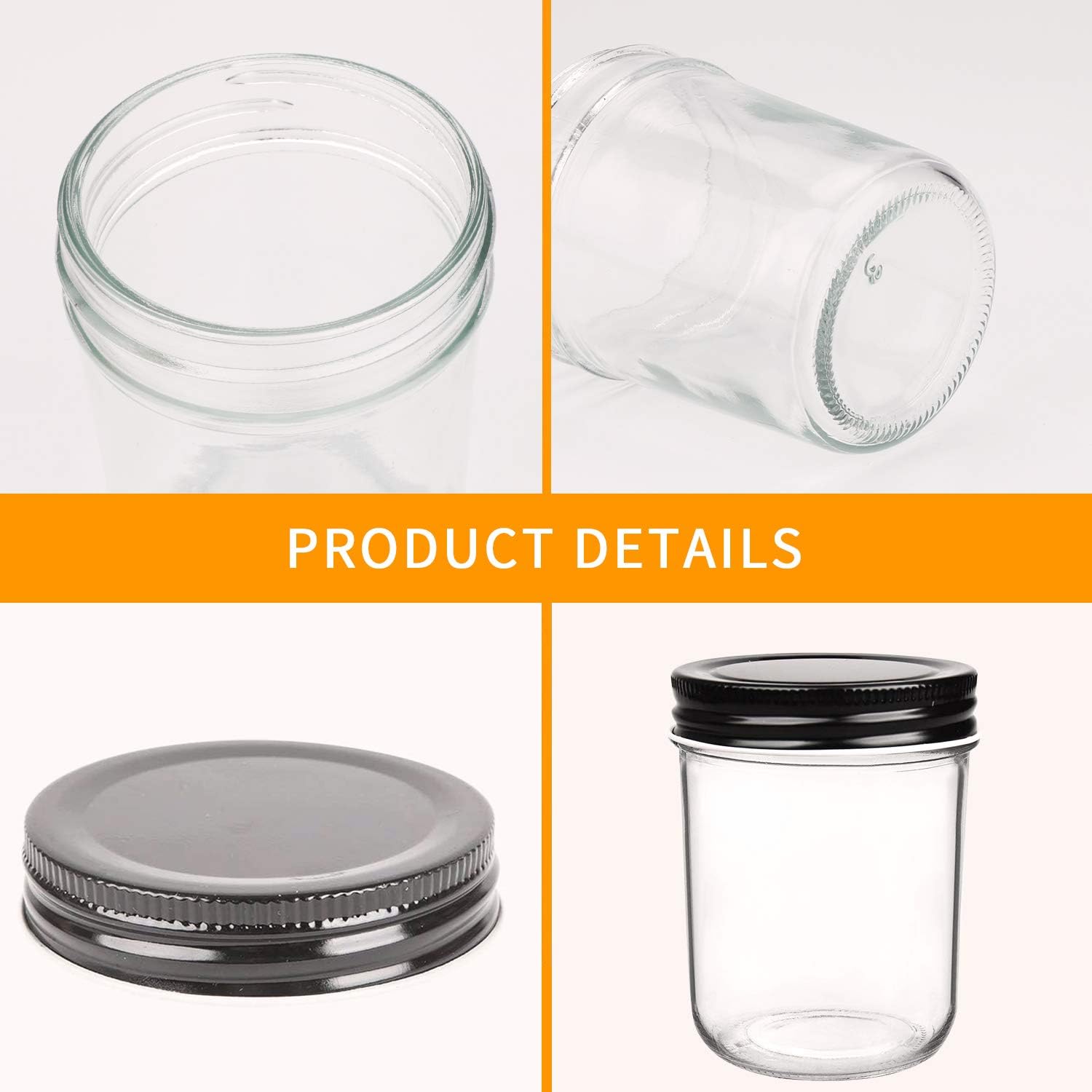 QAPPDA 6oz Glass Jars Set of 30 With Lids