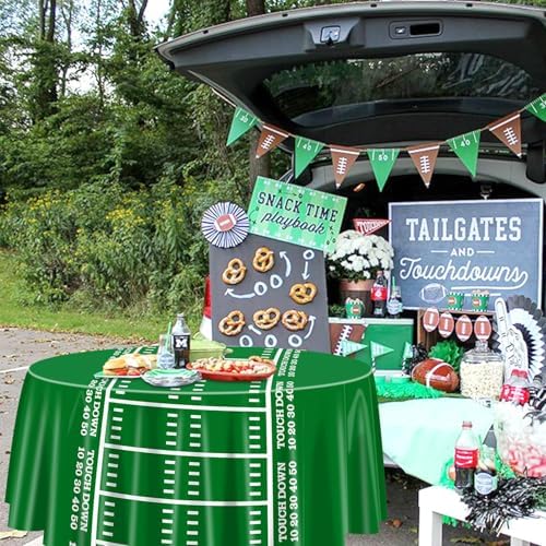 3 Pcs Football Tablecloths for Round Table 84x84 Inch