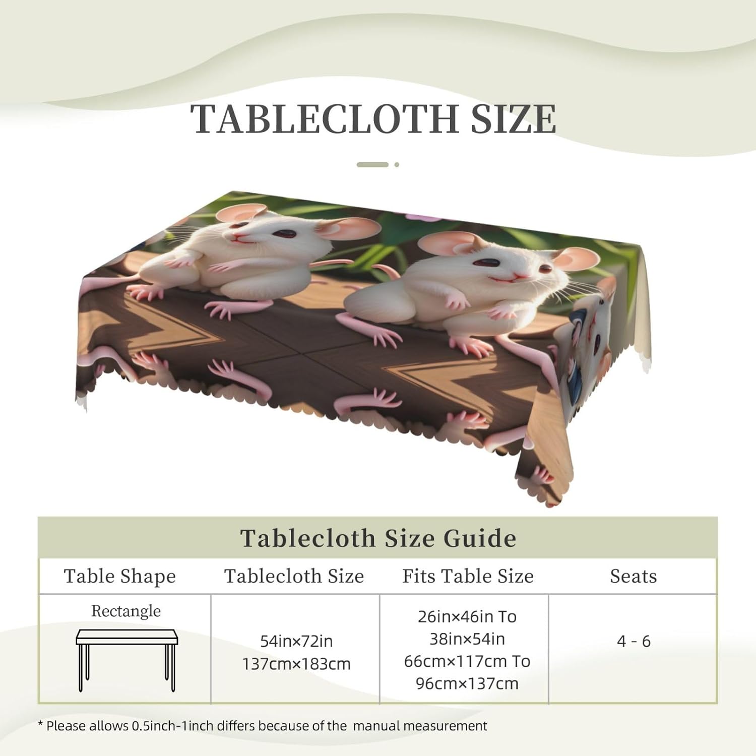 Mother And Child Rats Tablecloth Waterproof