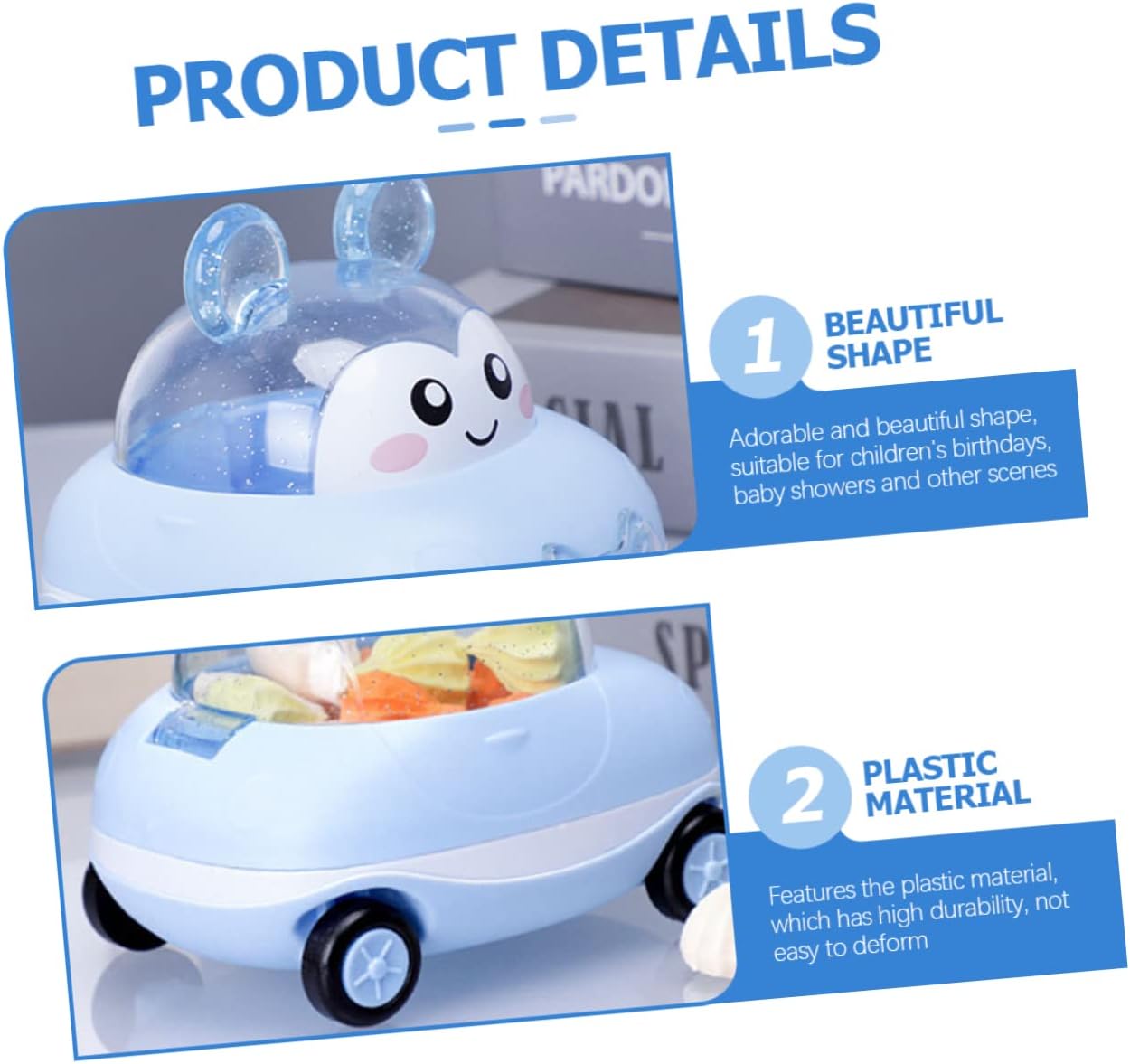 OKUMEYR Adorable Plastic Candy Container Car for Kids