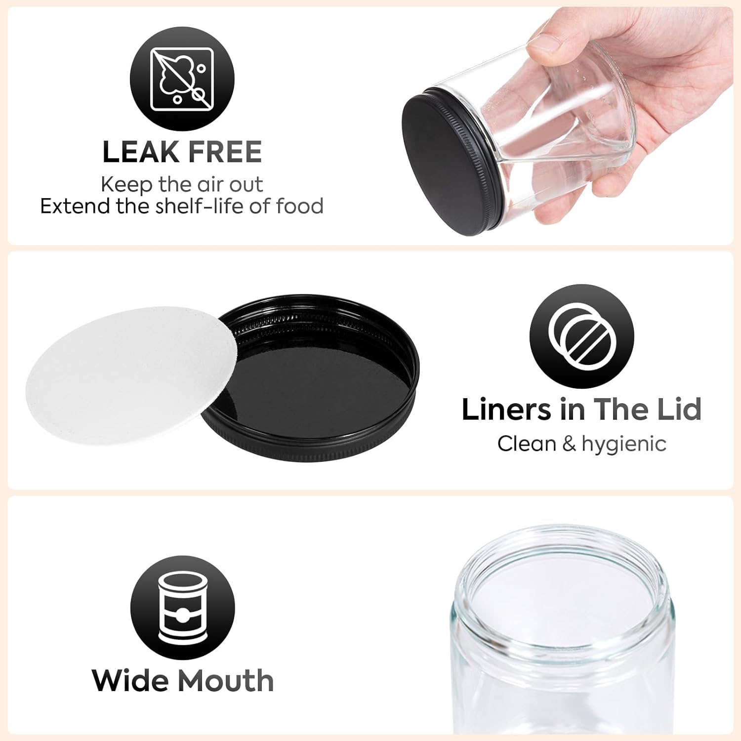 12 Pack 8 Oz Glass Jars with Metal Lids for Candles and Storage