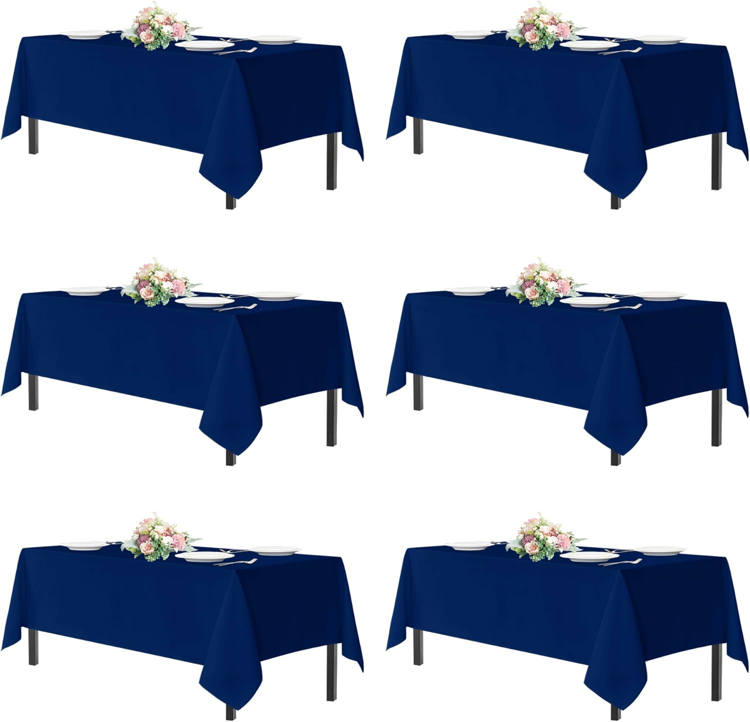 Sancua Navy Blue Tablecloths for 8 Foot Rectangle Tables 6 Pack