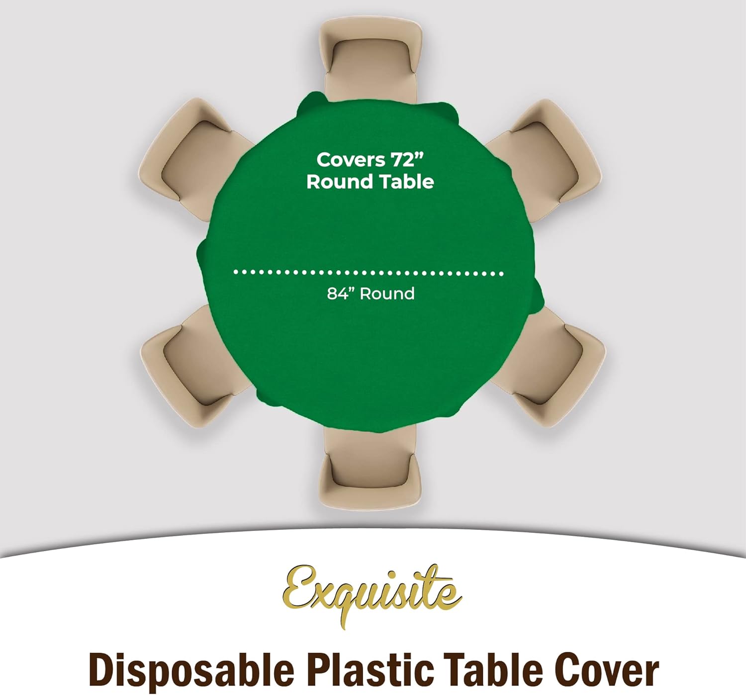 Party Solids 6-Pack Emerald Green Tablecloth