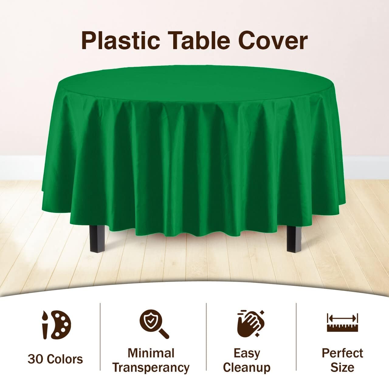 Party Solids 6-Pack Emerald Green Tablecloth