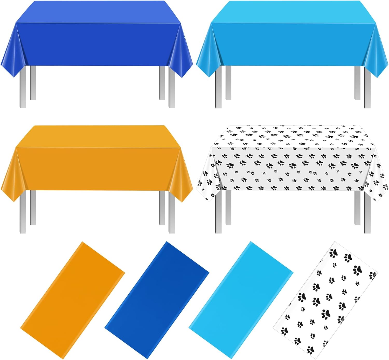 MASHAN 4 Piece Dog Themed Tablecloths Set