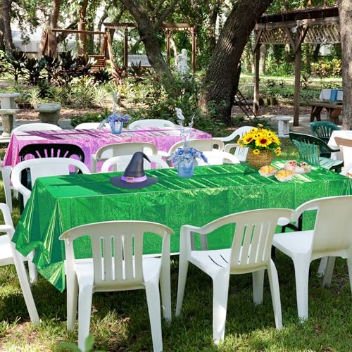4 Pcs Iridescent Pink Green Tablecloths for Party Decorations