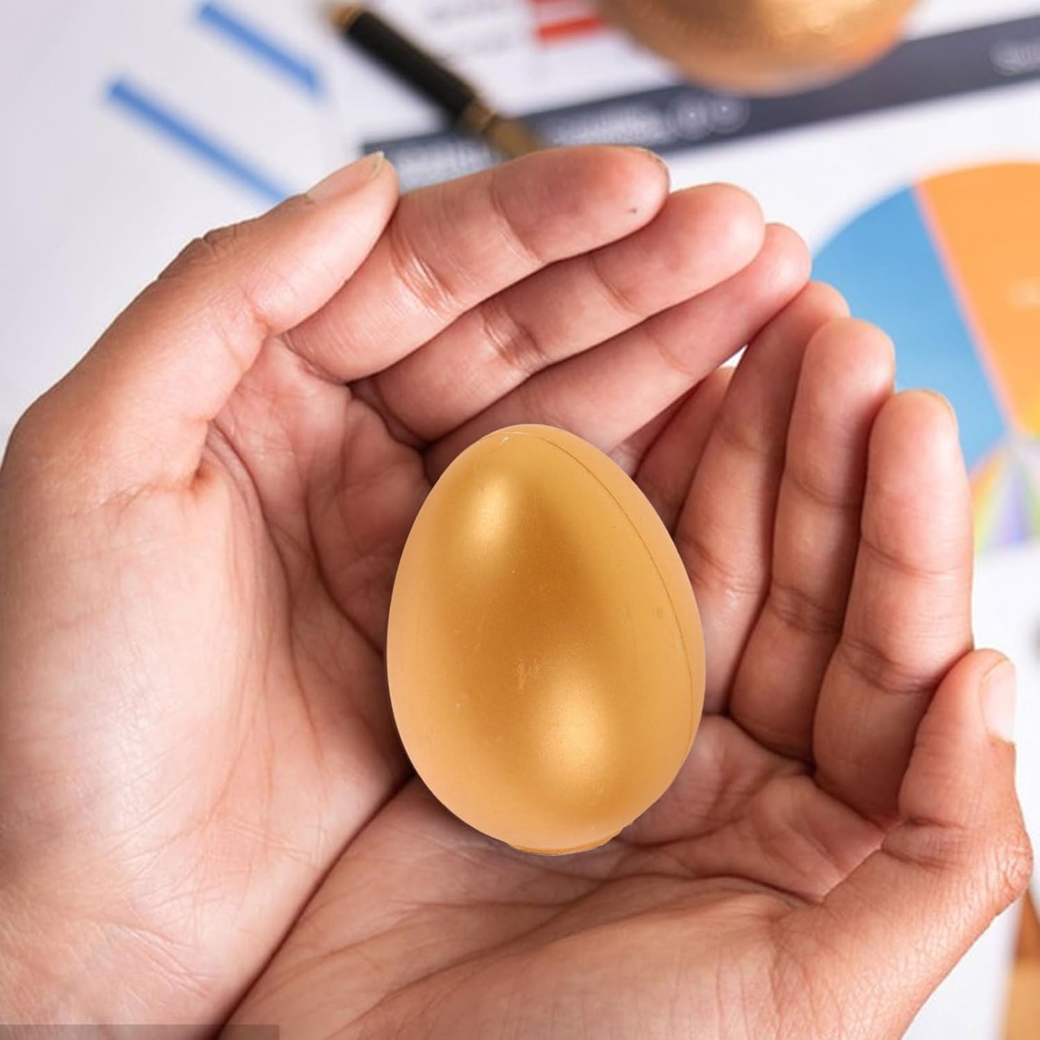 Totority 6pcs Golden Empty Easter Eggs for Parties