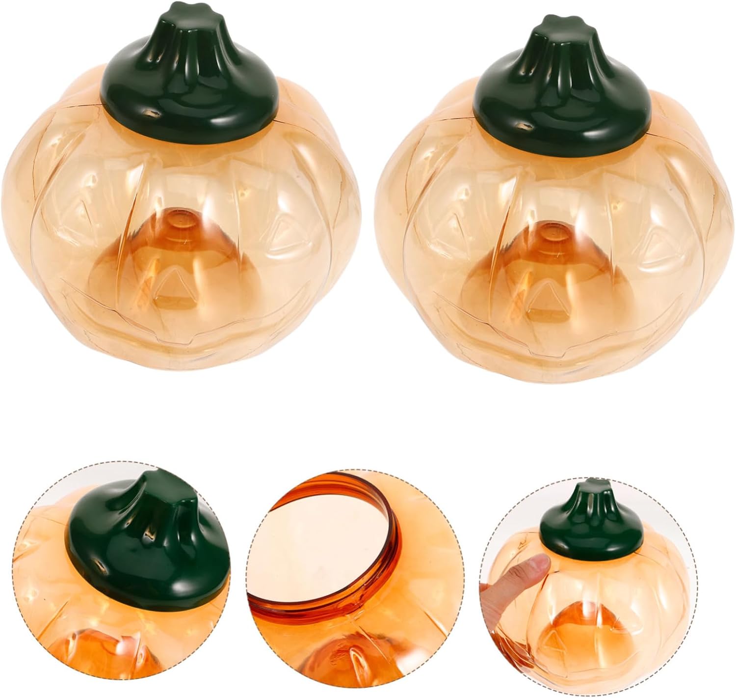 ABOOFAN 4 Pc Pumpkin Candy Buckets Halloween Themed Lidded Containers