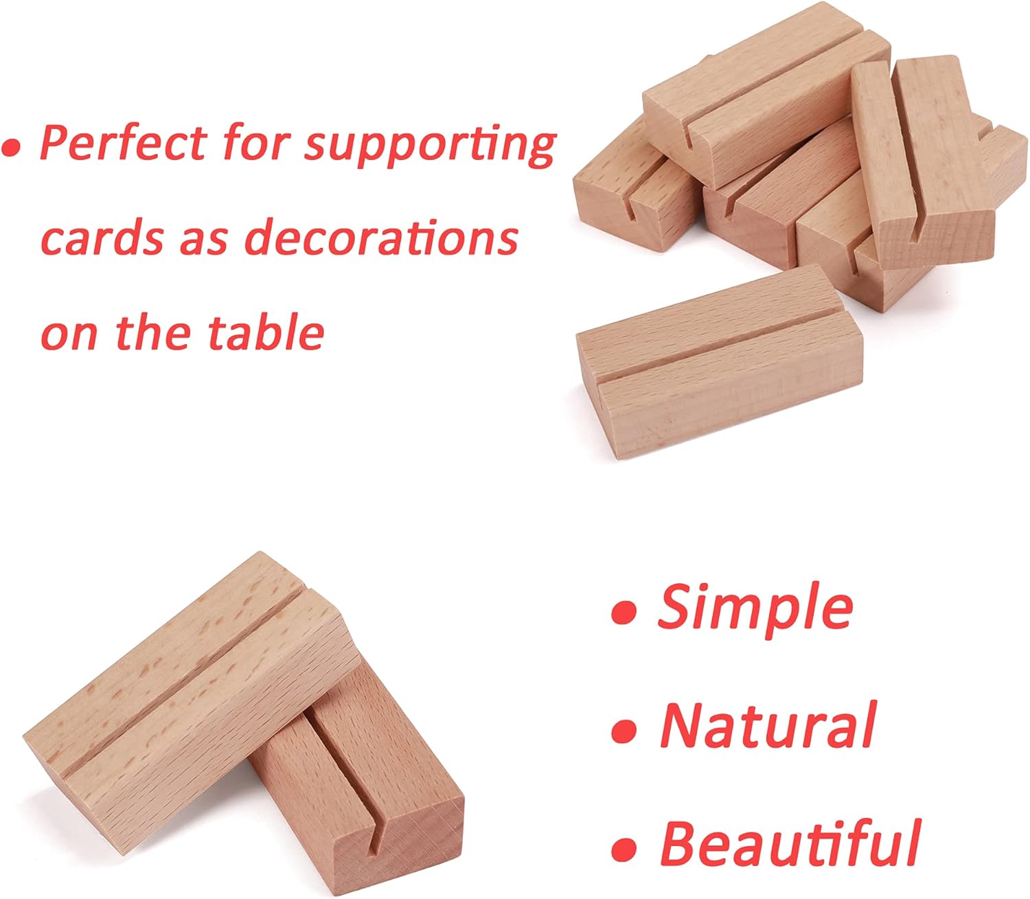 WILLOWDALE 6Pcs 217 Inch Place Card Holder Wooden Stand for Display Party Decorations