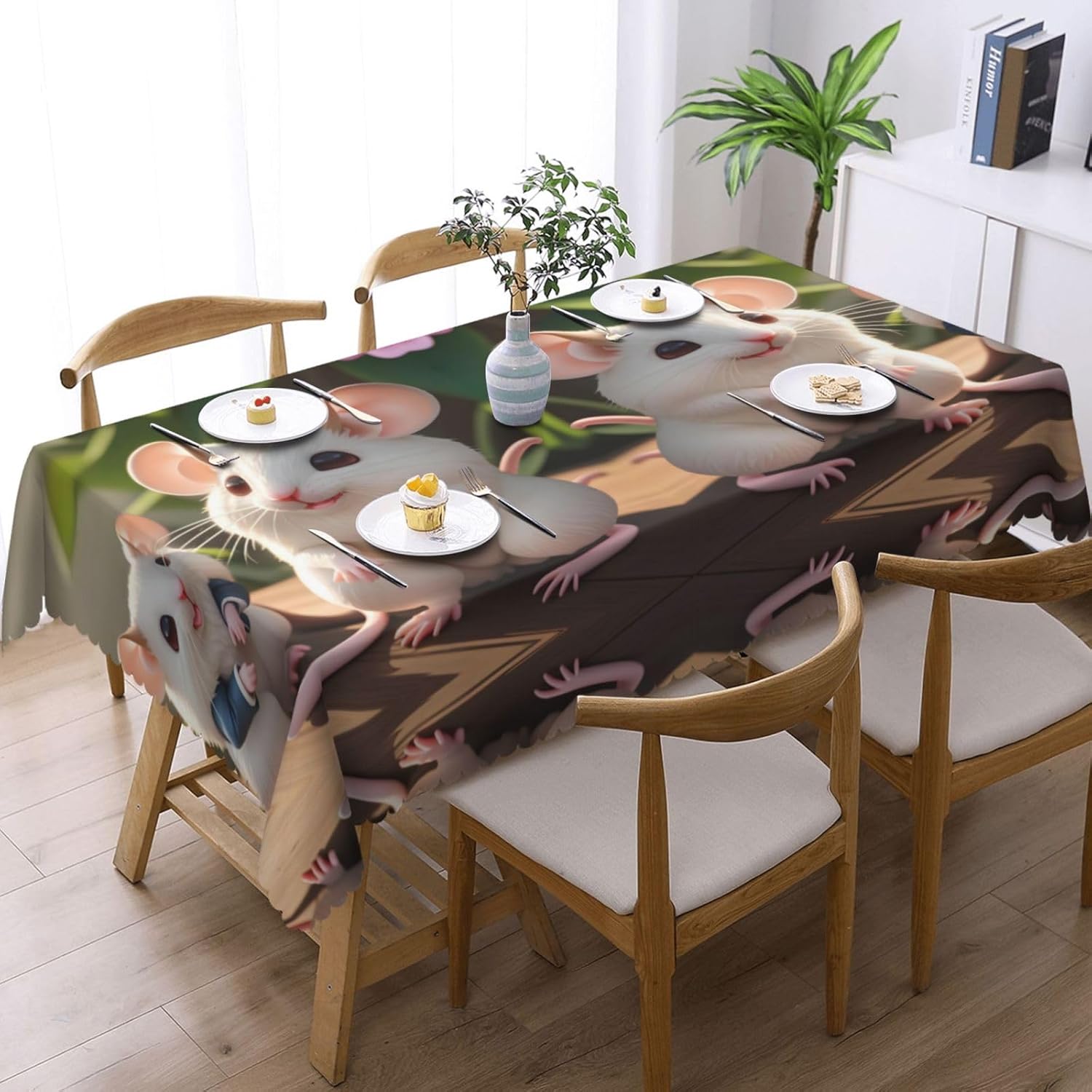 Mother And Child Rats Tablecloth Waterproof