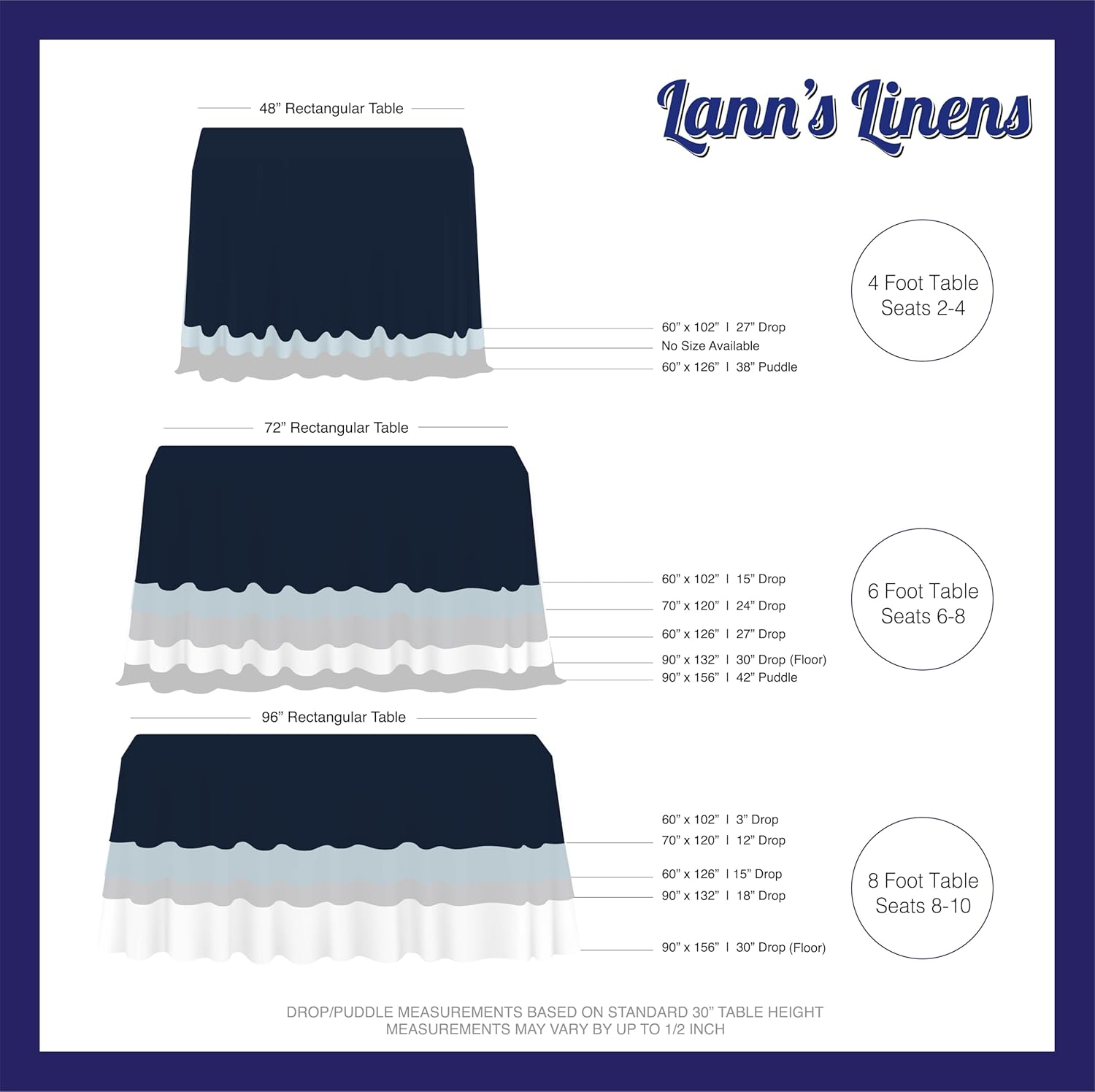 Lanns Linens 90 x 132 Hunter Green Tablecloth