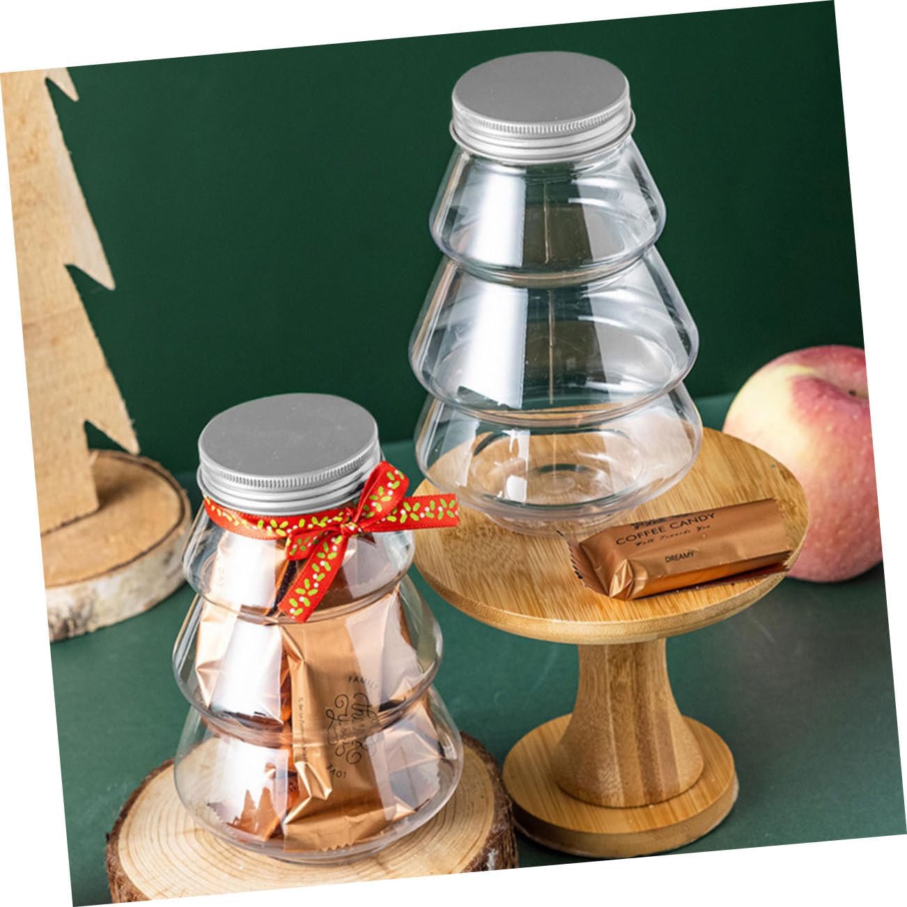 6Pcs Christmas Candy Holder Transparent Decorative Boxes for Treats and Party Gifts