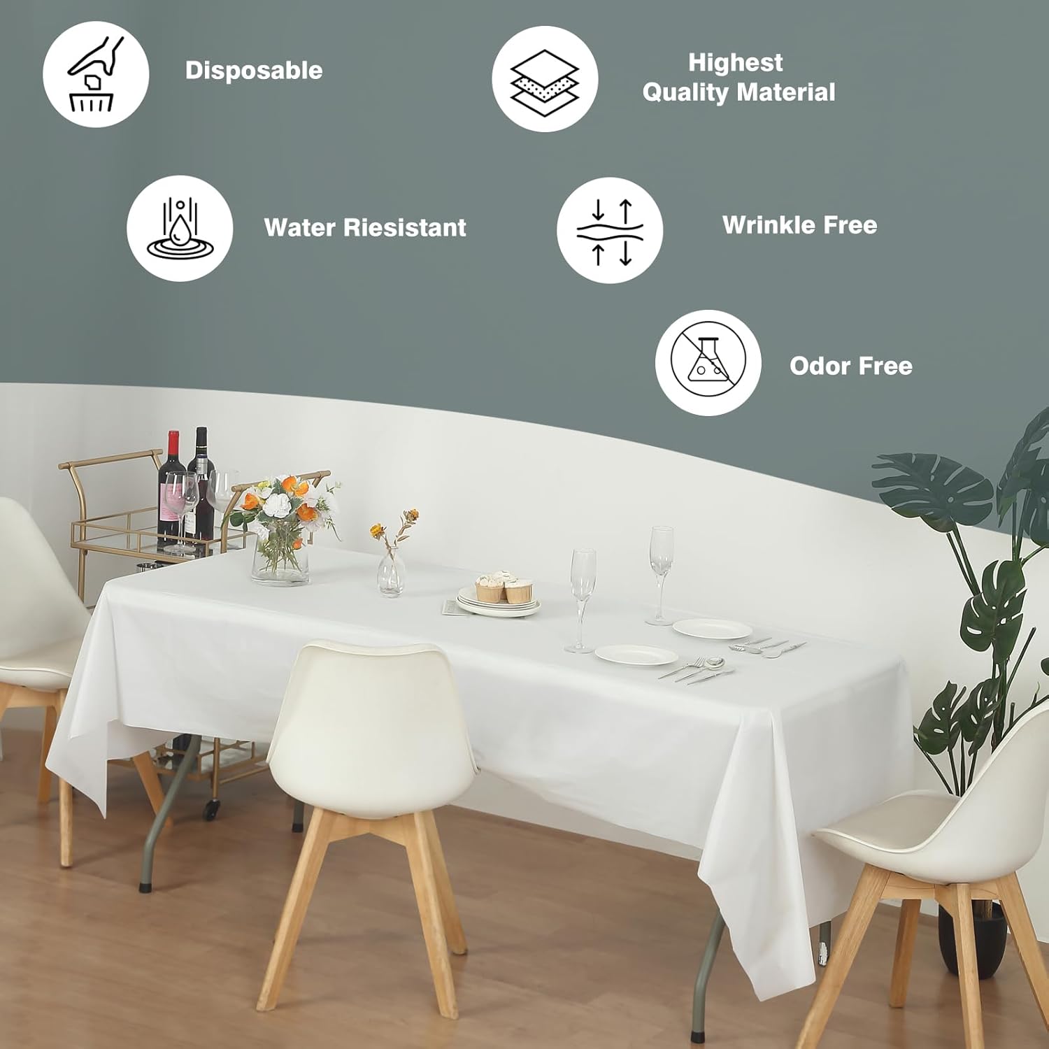 Evershine 12-Pack Heavy Duty White Table Covers