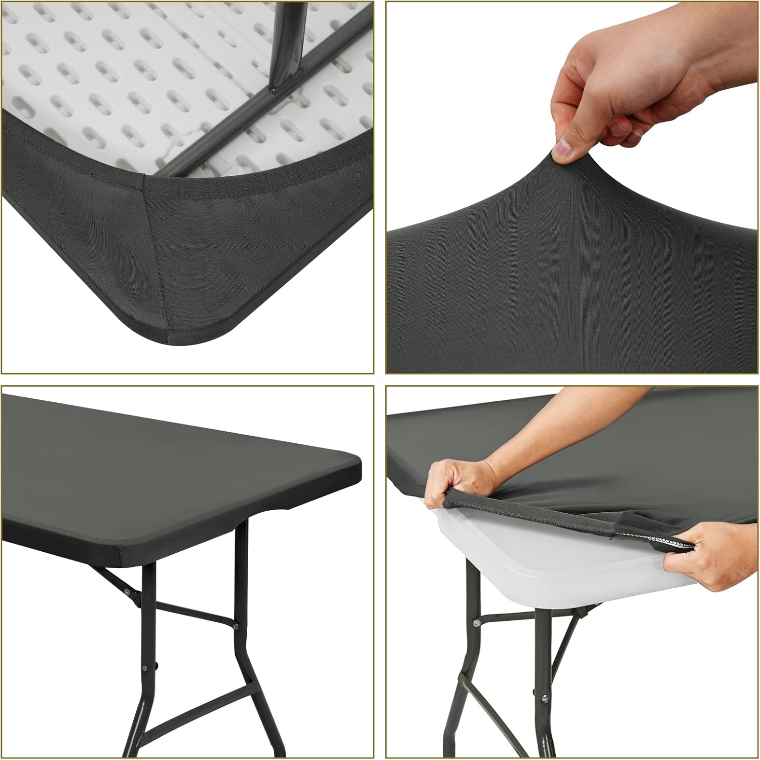 10 Pack Stretch Table Covers for 8 Tables Washable and Durable