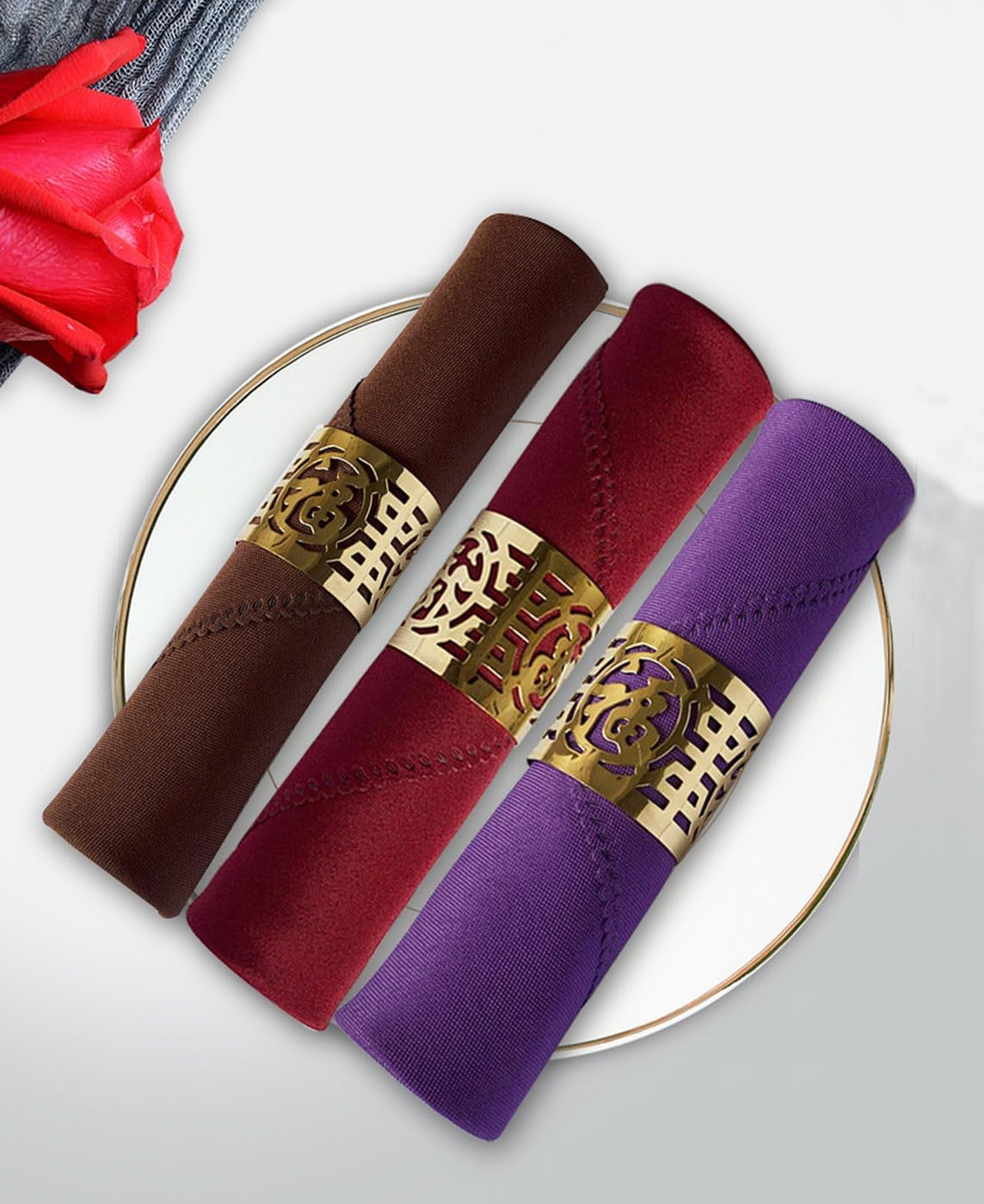 Polyester Tablecloth Multicolour Pack of 8 PCS Set