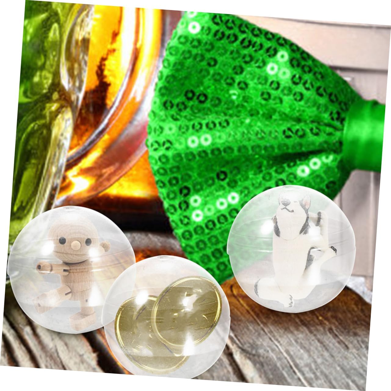 VICASKY 20pcs Round Capsules Candy Server for Parties