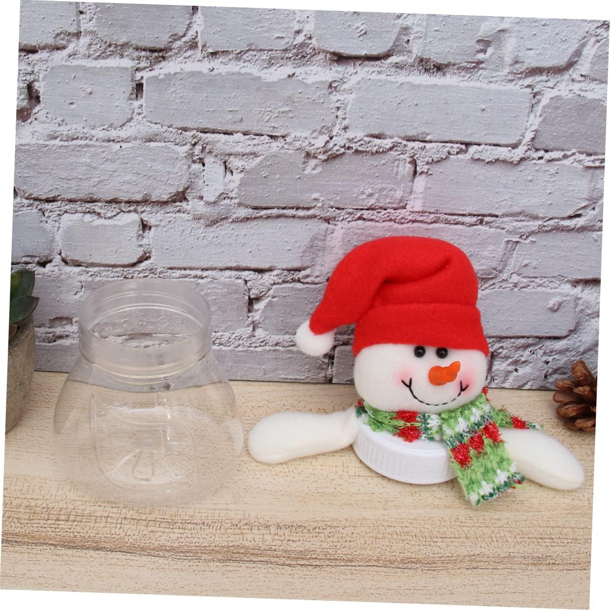 BIUDECO Snowman Candy Containers 5 Pack Christmas Decorative Jars
