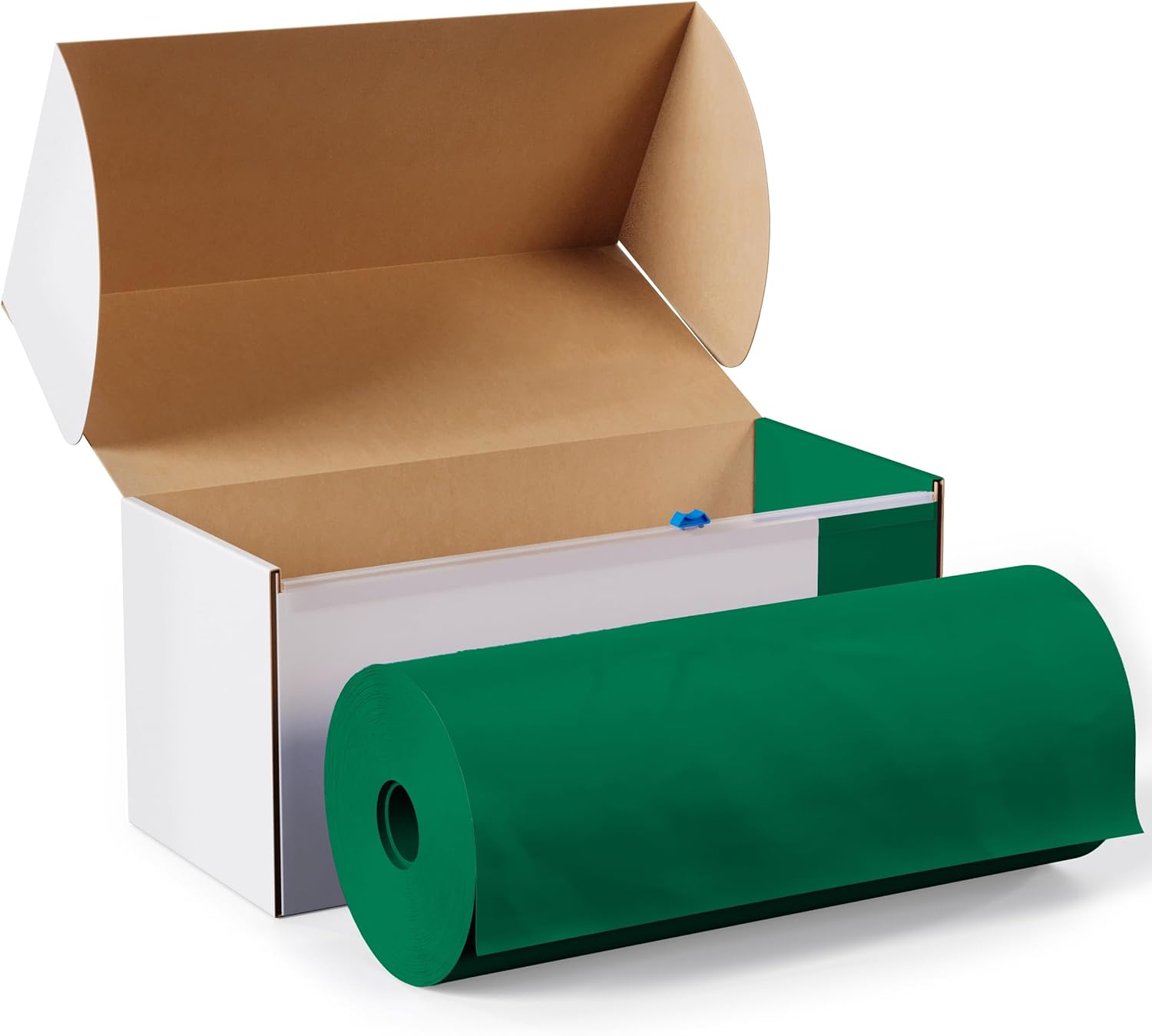 Exquisite Emerald Green 54x300 Plastic Table Cover Roll with Slide Cutter
