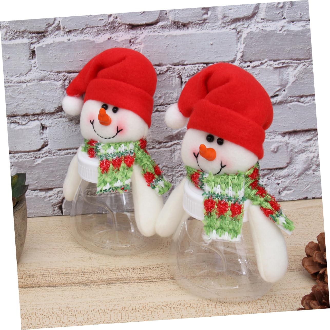 5Pcs Snowman Candy Jars with Lids for Christmas Decor