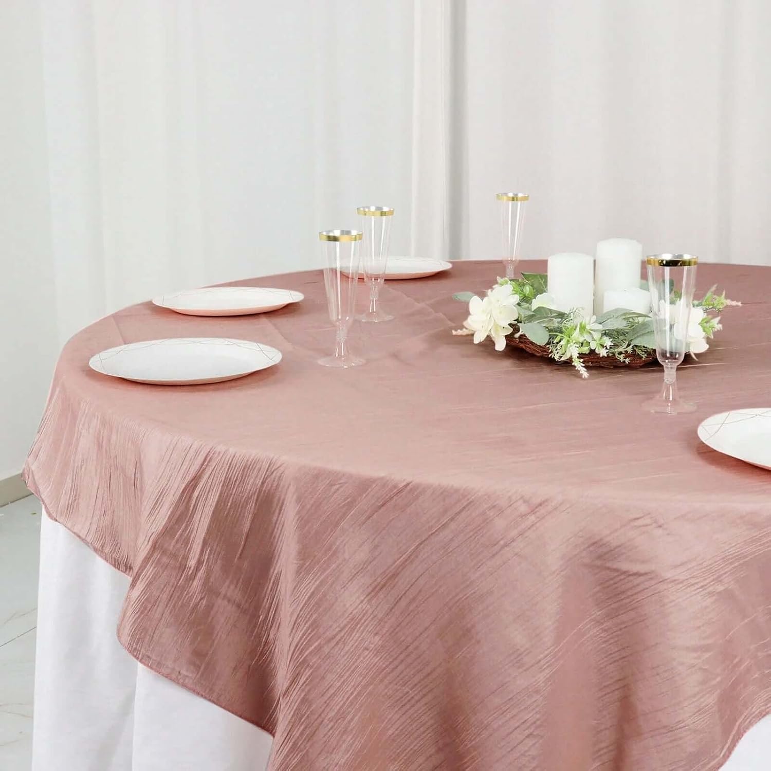Balsa Circle Dusty Rose 72x72 Table Overlay