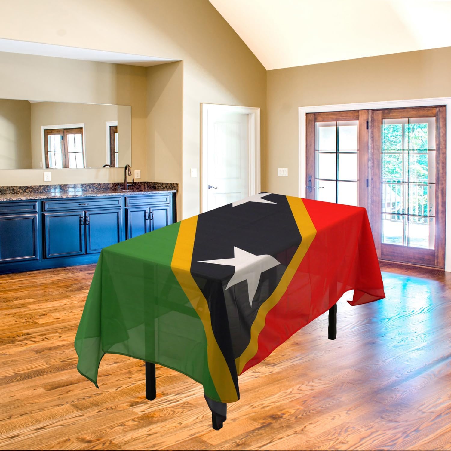 MSFHHA Rectangular Tablecloth with Saint Kitts Flag 59x83 Inches