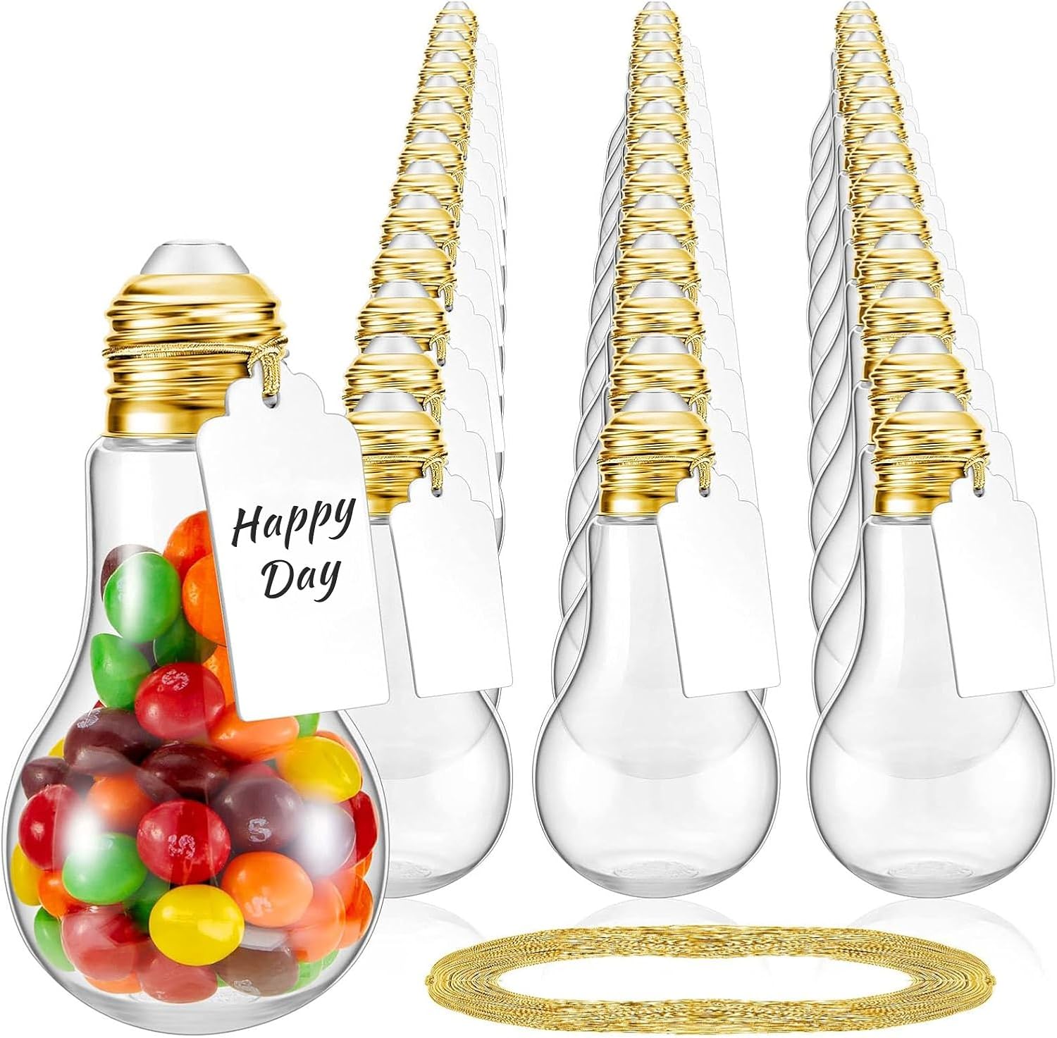 Tessco 72 Piece Light Bulb Jar Set with String and Labels