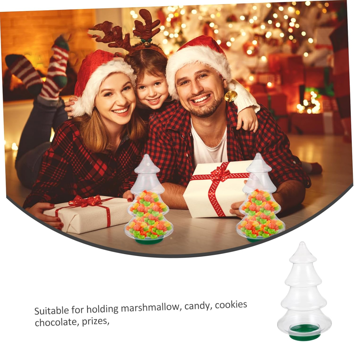 Christmas Tree Candy Storage Jar for Holiday Treats