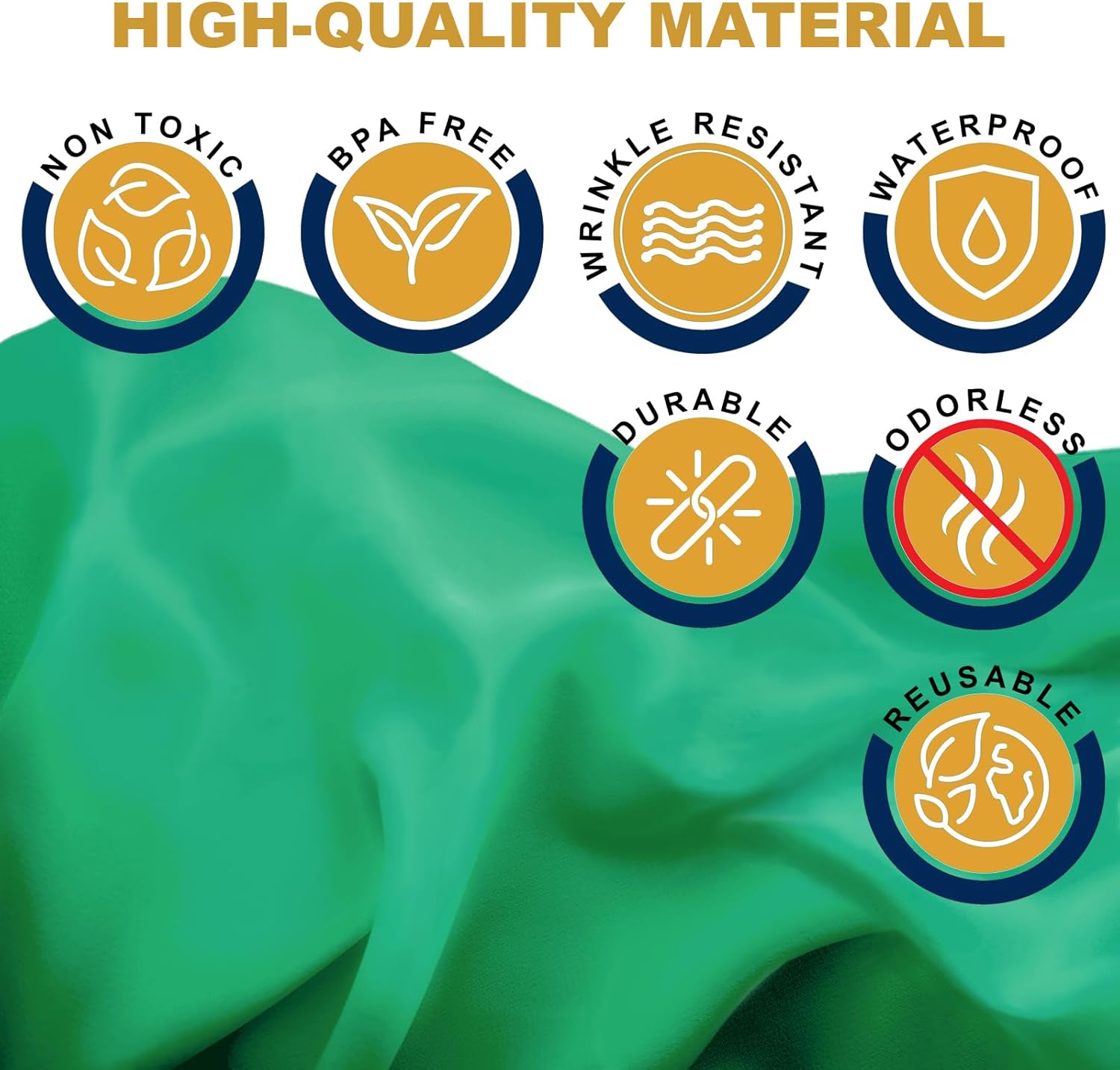 Sonluma 12 Pack 108 X 54 Green Tablecloth for 8ft Tables