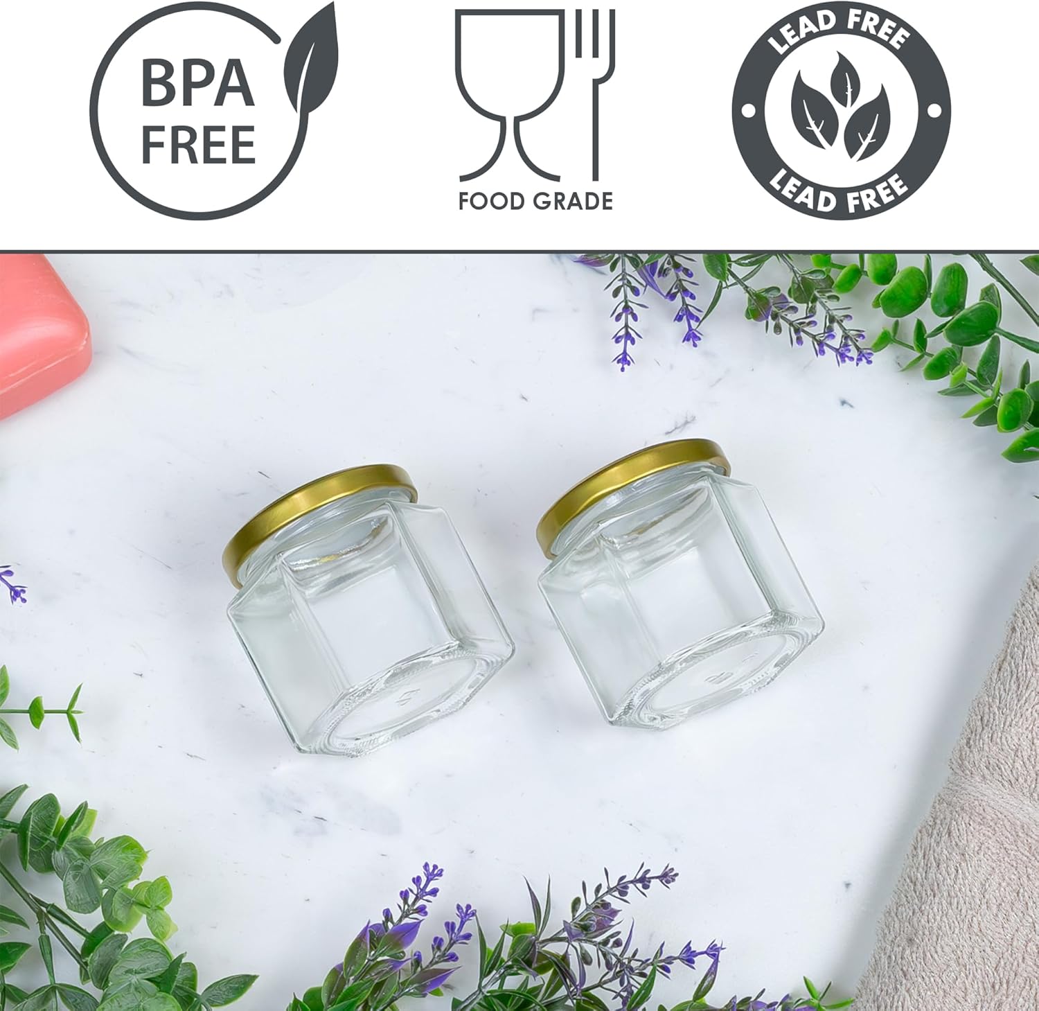Cornucopia Brands 4-Ounce Hexagon Jars 24-Pack