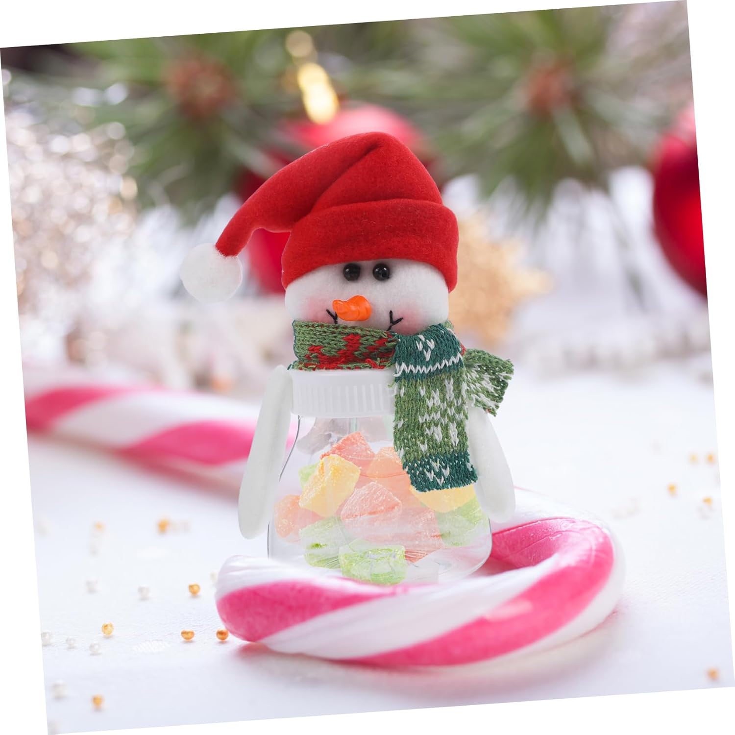 5pcs Snowman Candy Jars Christmas Decorative Containers for Home Office Party