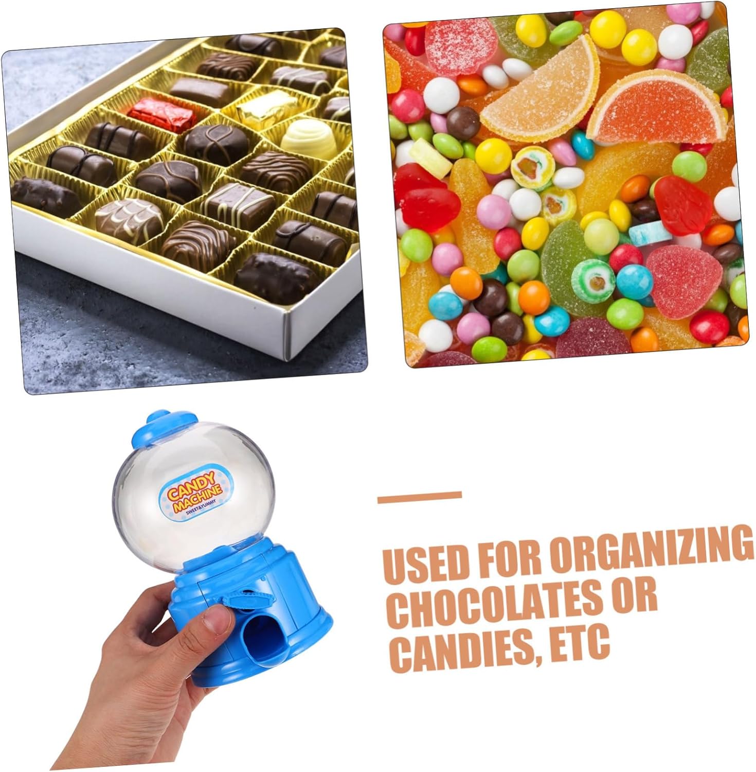 iplusmile 3pcs Mini Candy Dispenser Machine for Kids and Adults