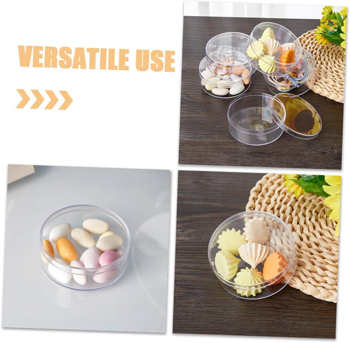 6pcs Round Clear Candy Server Storage Box