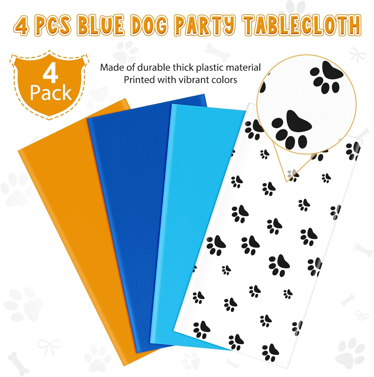 MASHAN 4 Piece Dog Themed Tablecloths Set